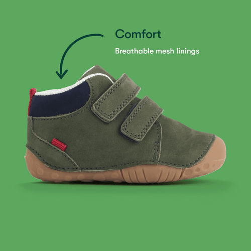 Start Rite Pip Khaki Nubuck Baby Rip-tape Closed Pre-walker Shoes