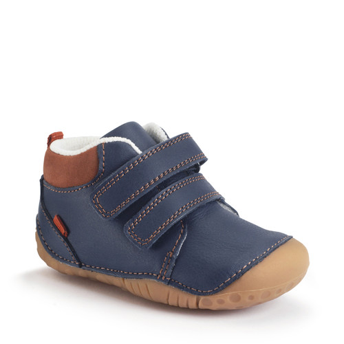 Start Rite Pip Navy Blue Leather Baby Rip-tape Closed Pre-walker Shoes