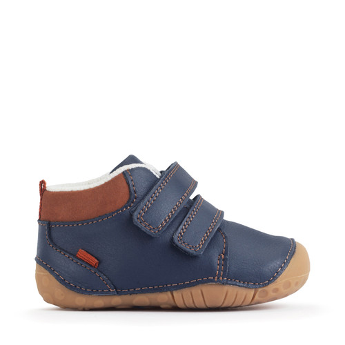 start rite Pip Navy blue leather baby rip-tape closed pre-walker shoes