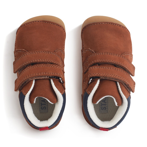 Start Rite Pip Tan Leather Baby Rip-tape Closed Pre-walker Shoes