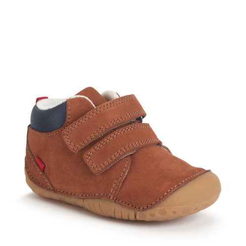 Start Rite Pip Tan Leather Baby Rip-tape Closed Pre-walker Shoes