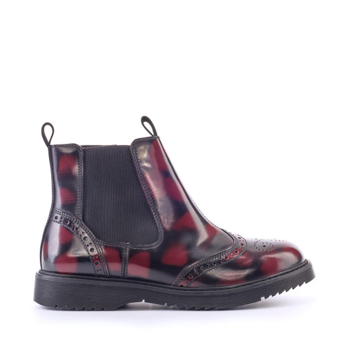 start rite Revolution Black/burgundy hi shine leather girls zip-up Angry Angels boots