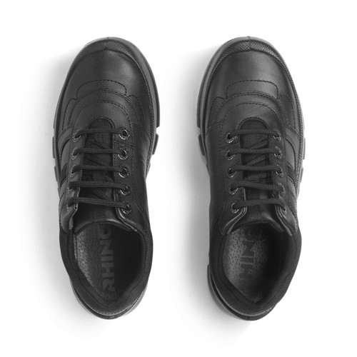 Start Rite Rhino Sherman Black Leather Boys Lace-up School Shoes