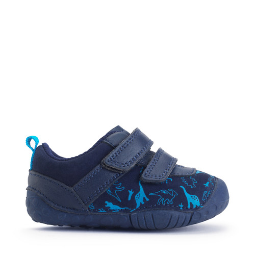 start rite Roar French navy dino nubuck/leather rip-tape baby pre-walkers