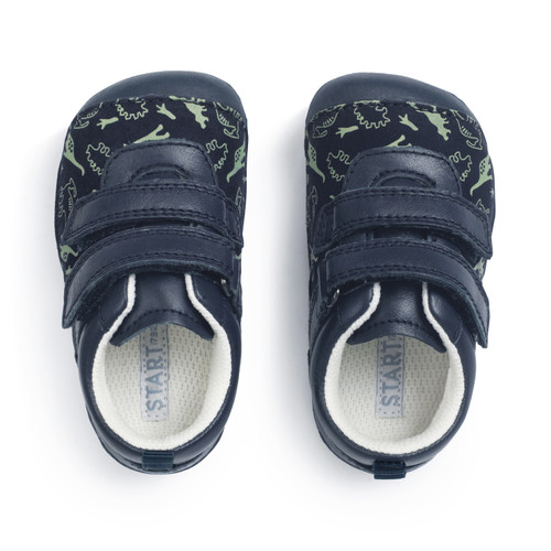 Start Rite Roar Navy Dino Nubuck/leather Rip-tape Baby Pre-walkers