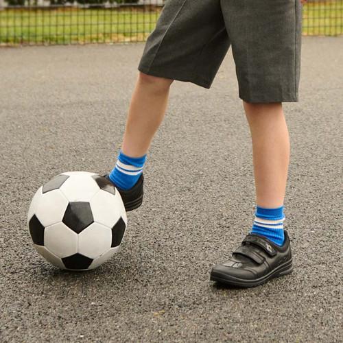 Start Rite Rocket Black Leather Boys Rip-tape School Shoes