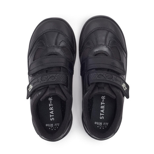 Start Rite Rocket Black Leather Boys Rip-tape School Shoes