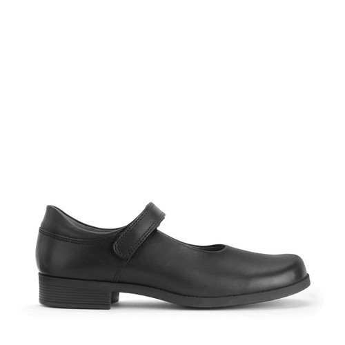 start rite Samba Black leather girls rip-tape school shoes