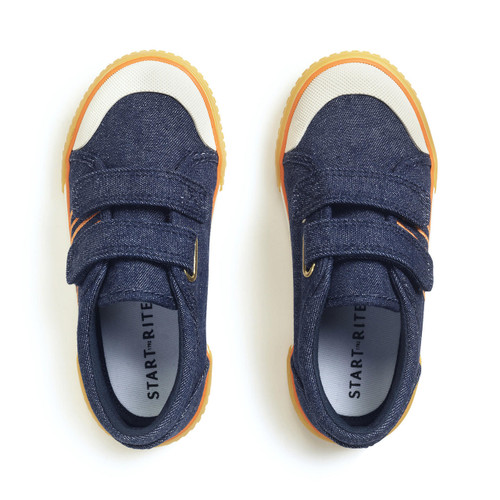 Start Rite Sandy Beach Denim Boys And Girls Closed Rip-tape Canvas Shoes