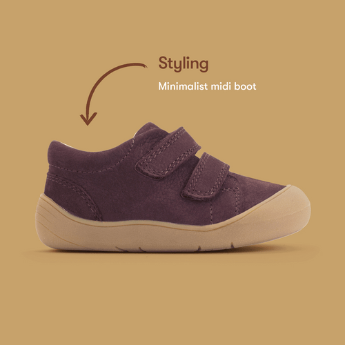 Start Rite Scoot Burgundy Nubuck Rip-tape Closed Baby First Walking Booties