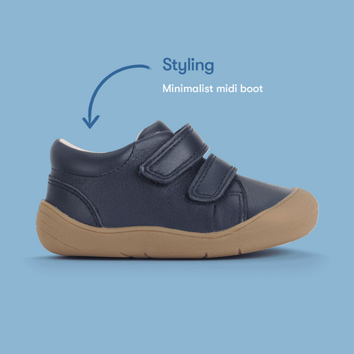 Start Rite Scoot Navy Leather Rip-tape Closed Baby First Walking Shoes
