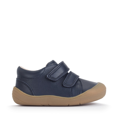 start rite Scoot Navy leather rip-tape closed baby first walking shoes