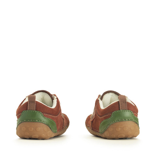 Start Rite Shuffle Dark Brown Leather/nubuck Boys Rip-tape Pre-walking Shoes