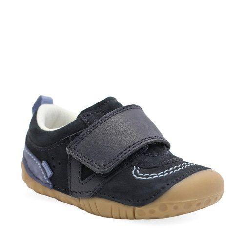 Start Rite Shuffle Navy Blue Nubuck Boys Rip-tape Pre-walkers