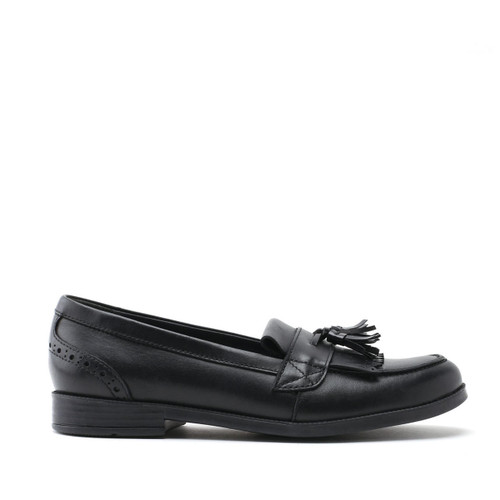 Start Rite Sketch Black Leather Slip-on School Shoes