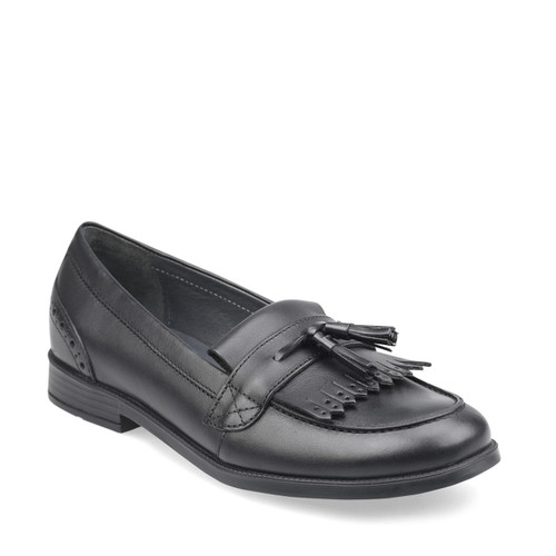 Start Rite Sketch Black Leather Slip-on School Shoes