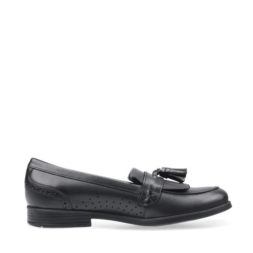 Start Rite Sketch Black Leather Slip-on School Shoes
