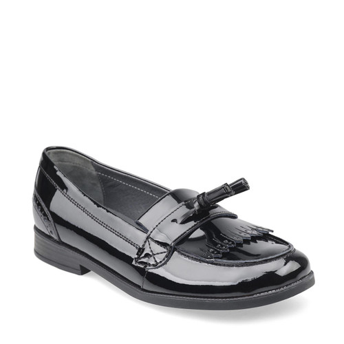 Start Rite Sketch Black Patent Girls Slip-on School Shoes