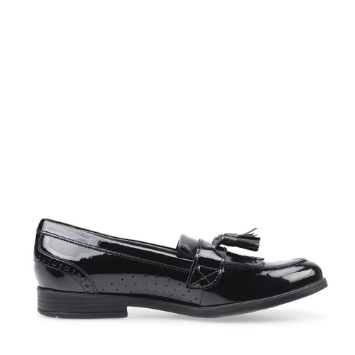 Start Rite Sketch Black Patent Girls Slip-on School Shoes