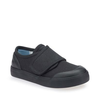 Start Rite Skip Black Rip-tape Canvas School Plimsolls