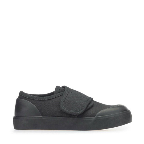 start rite Skip Black rip-tape canvas school plimsolls