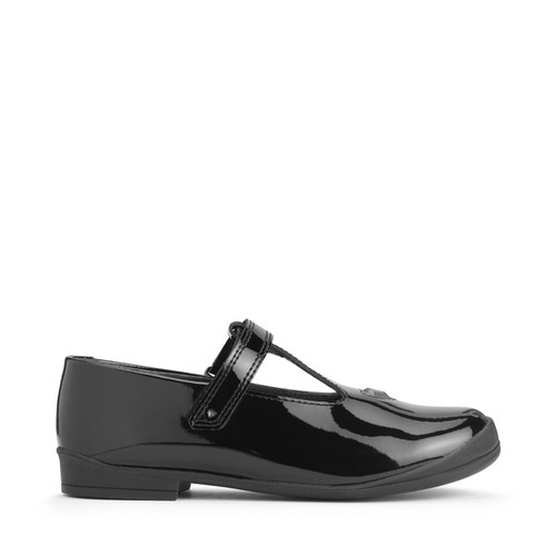 start rite Spellbound Black patent girls rip-tape T-bar school shoes
