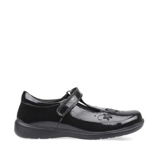 start rite Star Jump Black patent girls rip-tape t-bar school shoes