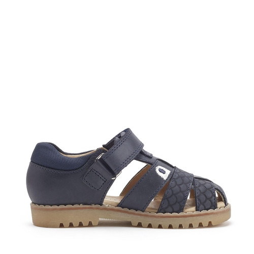 Start Rite Dino Park Navy Leather Rip-tape Sandals