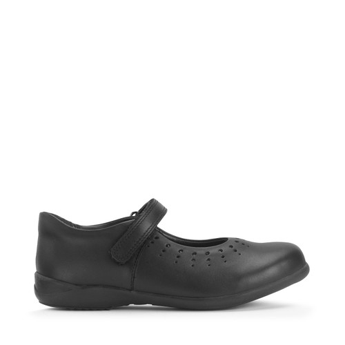 start rite Study Black leather Simply by Start-Rite girls rip-tape Dual-Fit school shoes