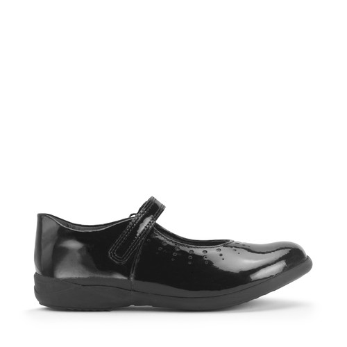 start rite Study Black patent Simply by Start-Rite girls rip-tape Dual-Fit school shoes