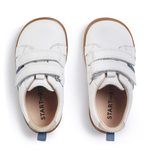 Start Rite Styler White Leather Casual Rip-tape First Walking Shoes