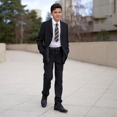 Start Rite Tailor Black Leather Boys Primary Lace-up School Shoes