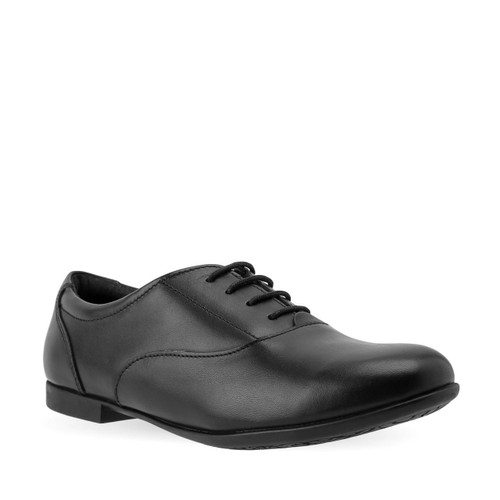 Start Rite Talent Black Leather Girls Lace-up School Shoes
