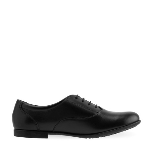 Start Rite Talent Black Leather Girls Lace-up School Shoes
