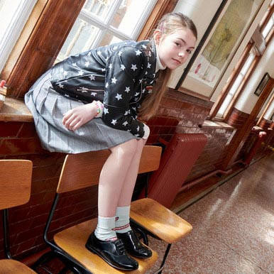 Start Rite Talent Black Patent Girls Lace-up School Shoes