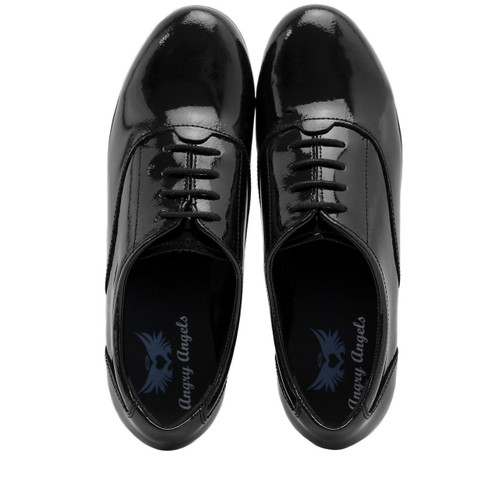 Start Rite Talent Black Patent Girls Lace-up School Shoes