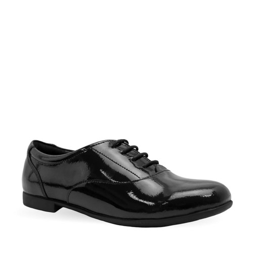 Start Rite Talent Black Patent Girls Lace-up School Shoes