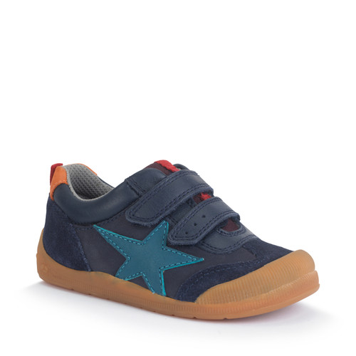 Start Rite Tickle Star Navy Leather Rip-tape Pre-school Casual Shoes