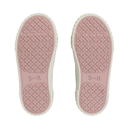 Start Rite Tide Cream Posy Floral Kids Closed Rip-tape Canvas Shoes