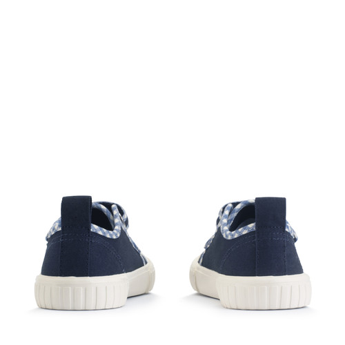 start rite Tide Navy strawberry canvas kids closed rip-tape canvas shoes