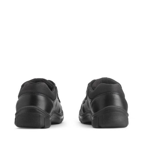 Start Rite Topic Black Leather Simply By Start-Rite Boys Dual-Fit Rip-tape School Shoes