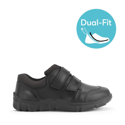 start rite Topic Black leather Simply by Start-Rite boys Dual-Fit rip-tape school shoes