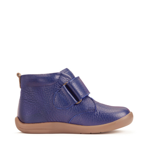start Rite Totter French Navy Leather Rip-tape First Ankle Boots