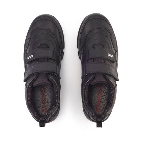 Start Rite Trooper Black Leather Boys Waterproof Rip-tape Rhino School Shoes