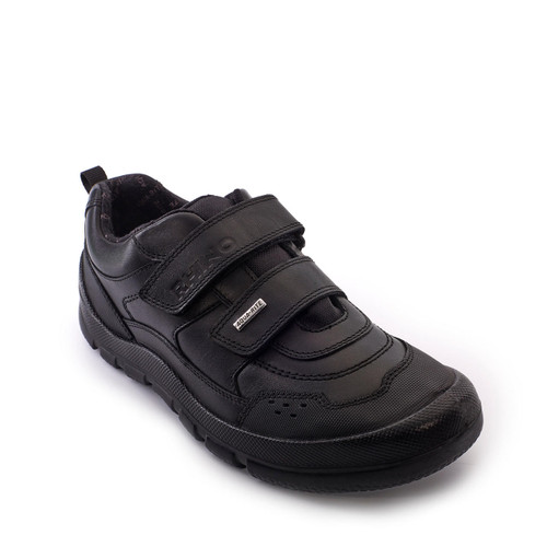 Start Rite Trooper Black Leather Boys Waterproof Rip-tape Rhino School Shoes