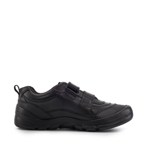 Start Rite Trooper Black Leather Boys Waterproof Rip-tape Rhino School Shoes