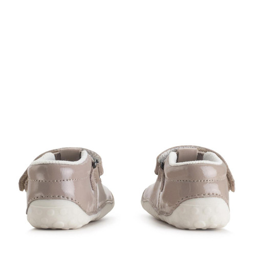 Start Rite Tumble Taupe Patent Baby Girls Rip-tape T-bar Pre-walkers