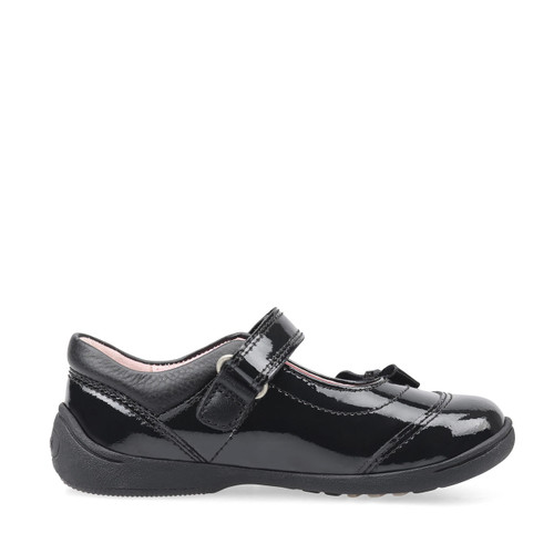Start Rite Twizzle Black Patent Girls Rip-tape First School Shoes
