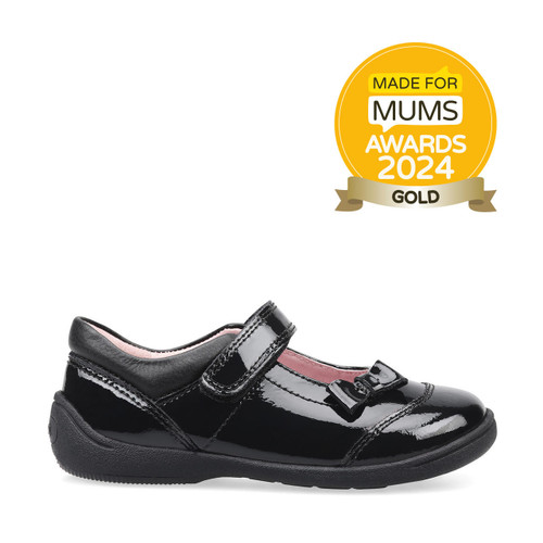start rite Twizzle Black patent girls rip-tape first school shoes
