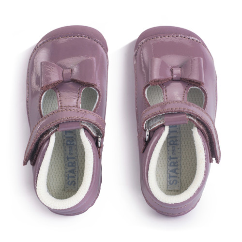 Start Rite Wiggle Mauve Patent Girls T-bar Pre-walker Shoes